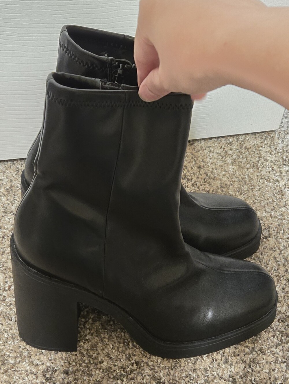 Women's Black Platform Heel Ankle Boots